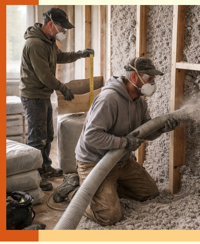 Утепление таунхауса эковатой в мирном для максимально теплых стен