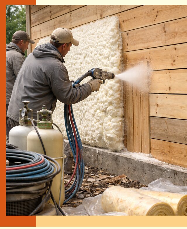 Утепление деревянного дома пенополиуретаном в мирном