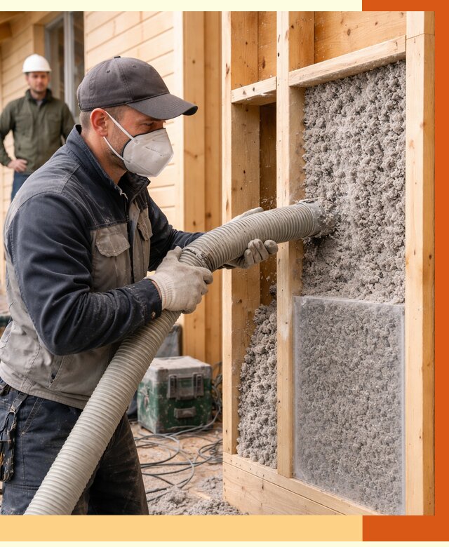 Утепление дома из бруса эковатой в мирном от 1870 руб/м2 | ТепломастерМир