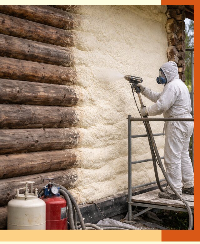 Утепление бревенчатого дома ППУ в мирном под ключ от 6318 руб. | ТепломастерМир