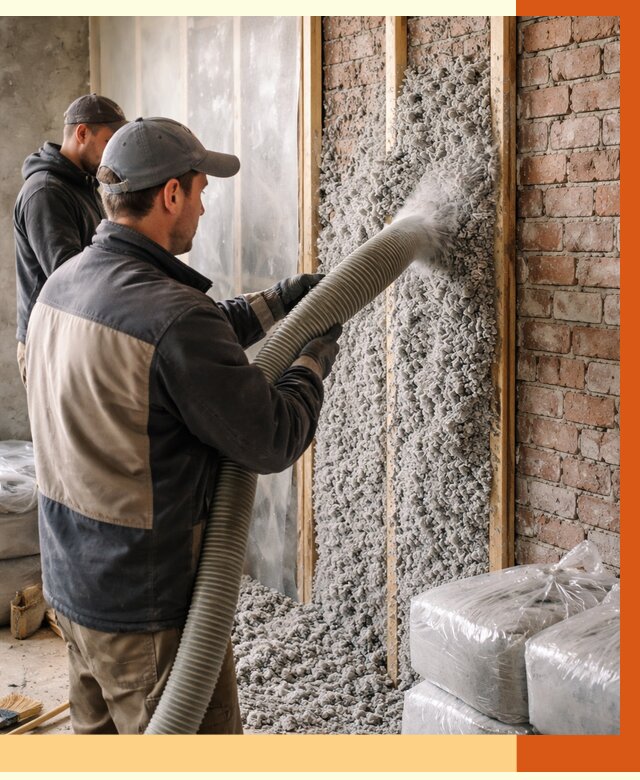 Утепление кирпичного дома эковатой в мирном от 2376 руб./м² | ТепломастерМир