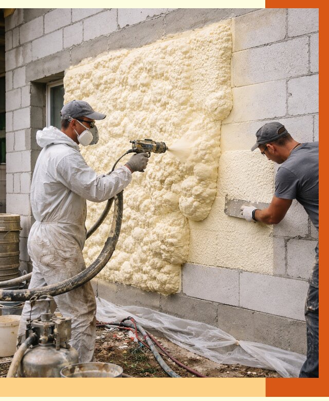 Утепление дома из газобетона ППУ в мирном от 4852 руб./м² под ключ | ТепломастерМир