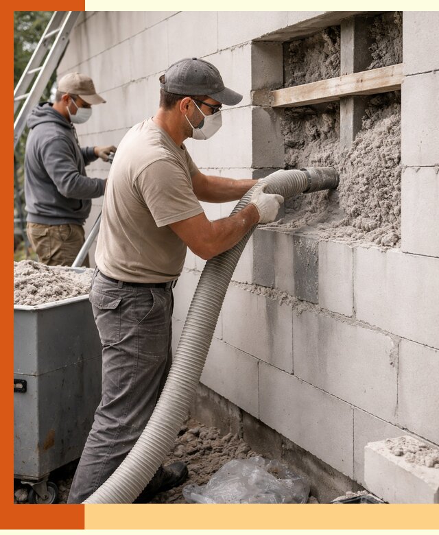 Утепление дома из газобетона эковатой в мирном