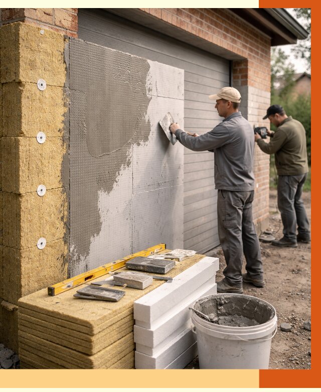 Утепление гаража снаружи в мирном от 4246 руб. за м2 — наружное утепление под ключ | ТепломастерМир