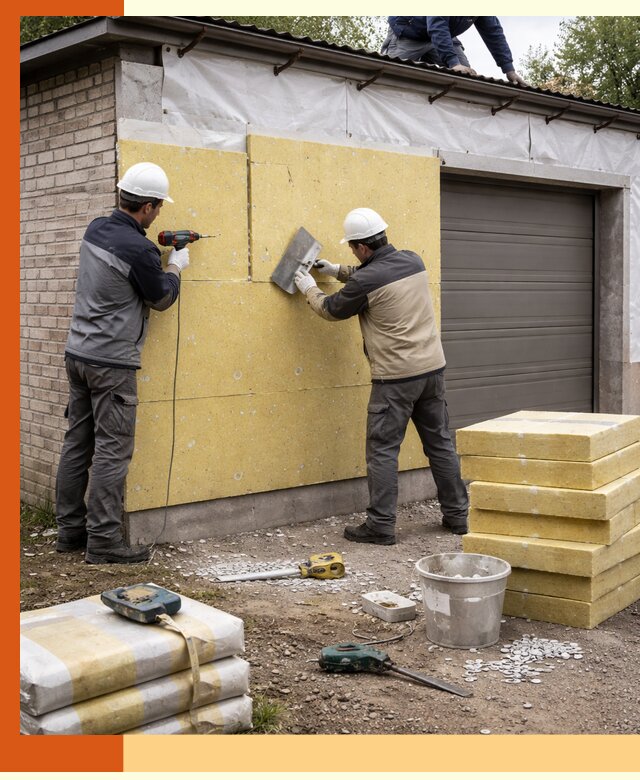 Утепление гаража снаружи в мирном качественно и надёжно