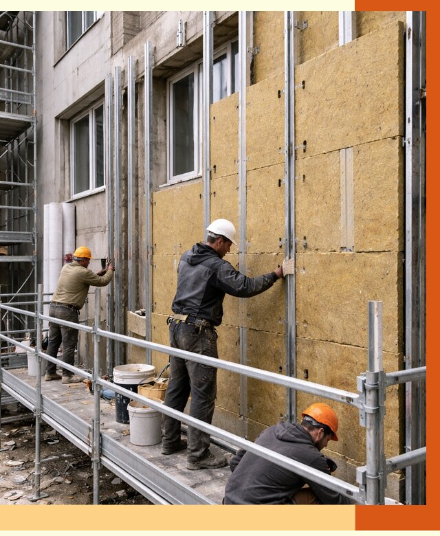 Утепление вентилируемого фасада в мирном от 5661 руб/м2 — монтаж и утепление вентфасад | ТепломастерМир