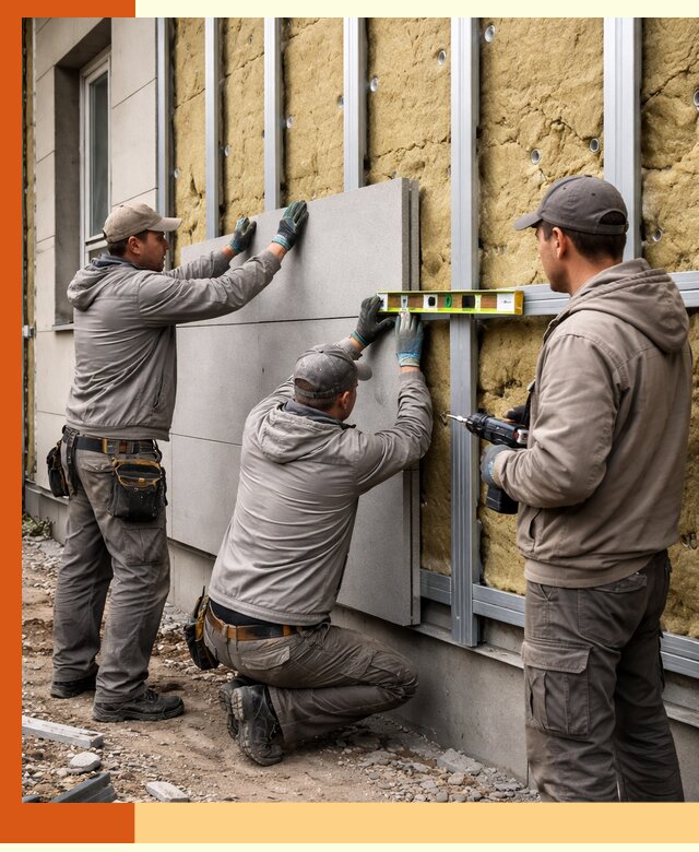 Утепление вентилируемого фасада под ключ в мирном