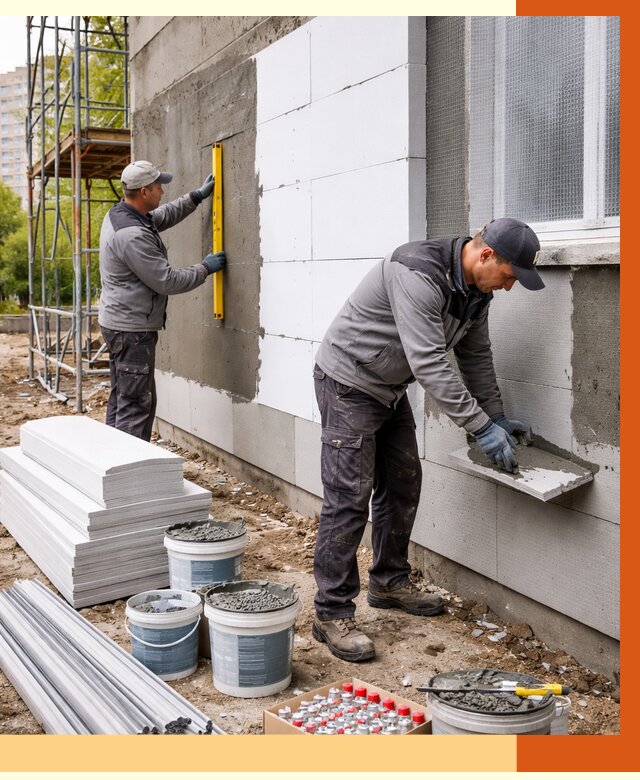 Утепление фасада и стен снаружи в мирном от 4246 руб. | ТепломастерМир