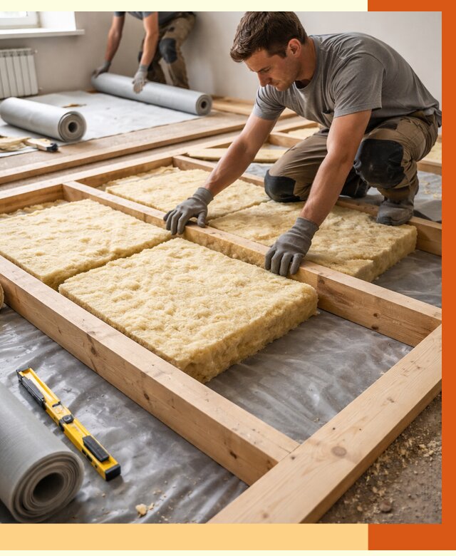 Утепление деревянного пола в мирном от 1516 руб./м2 под ключ | ТепломастерМир