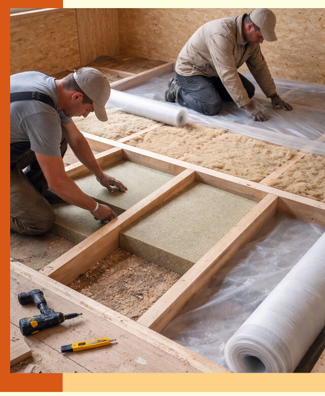 Профессиональное утепление деревянного пола в мирном