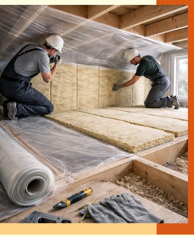 Утепление перекрытий в мирном от 2881 руб/м2 — утепление межэтажных и чердачных | ТепломастерМир