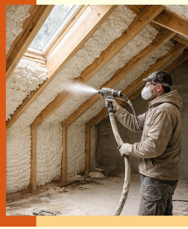 Утепление мансарды ППУ в мирном быстро и надежно