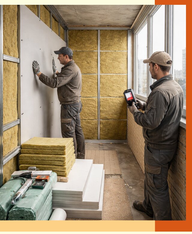 Утепление балкона в мирном от 4549 руб. под ключ | ТепломастерМир