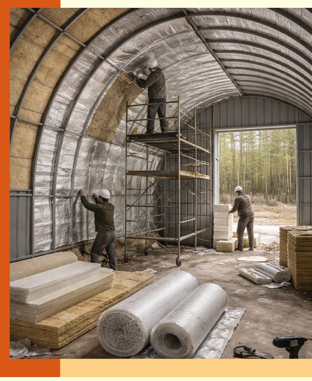 Утепление арочного ангара под ключ в мирном