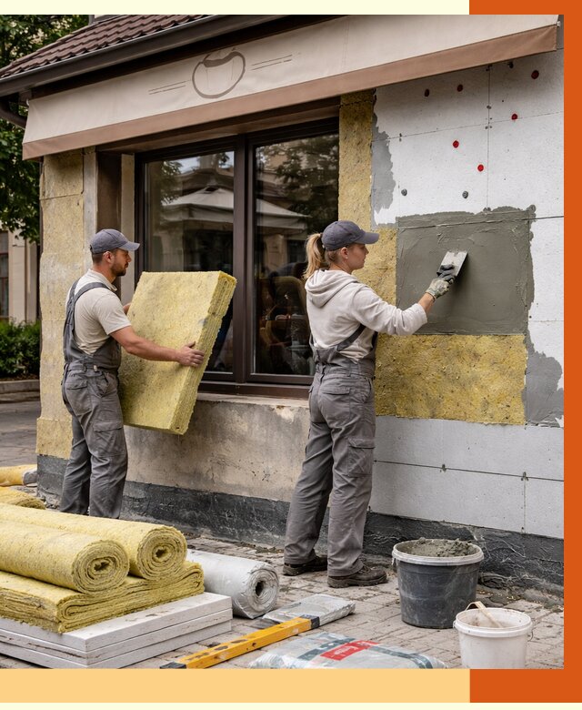 Утепление кафе в мирном от 4246 руб/м2 — комплексно под ключ | ТепломастерМир