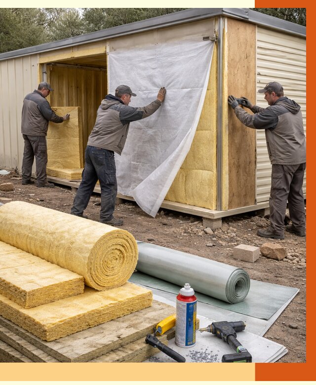 Утепление строительной бытовки в мирном от 12636 руб. под ключ | ТепломастерМир