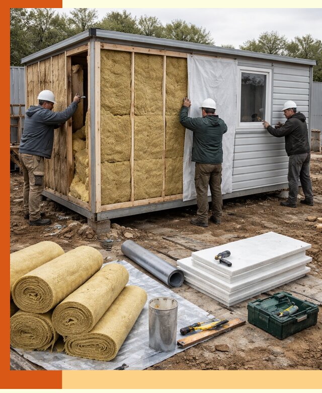 Утепление строительной бытовки под ключ в мирном для любых условий