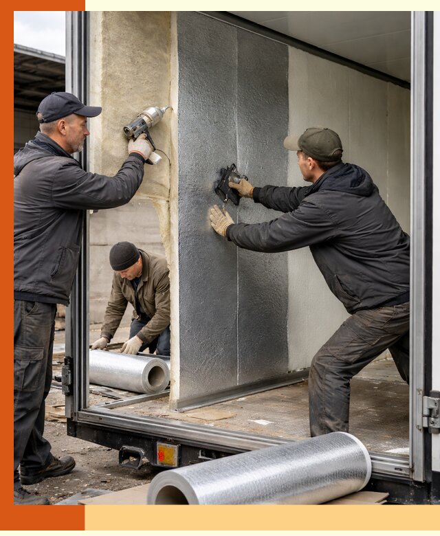 Утепление холодильного кузова в мирном — монтаж и теплоизоляция