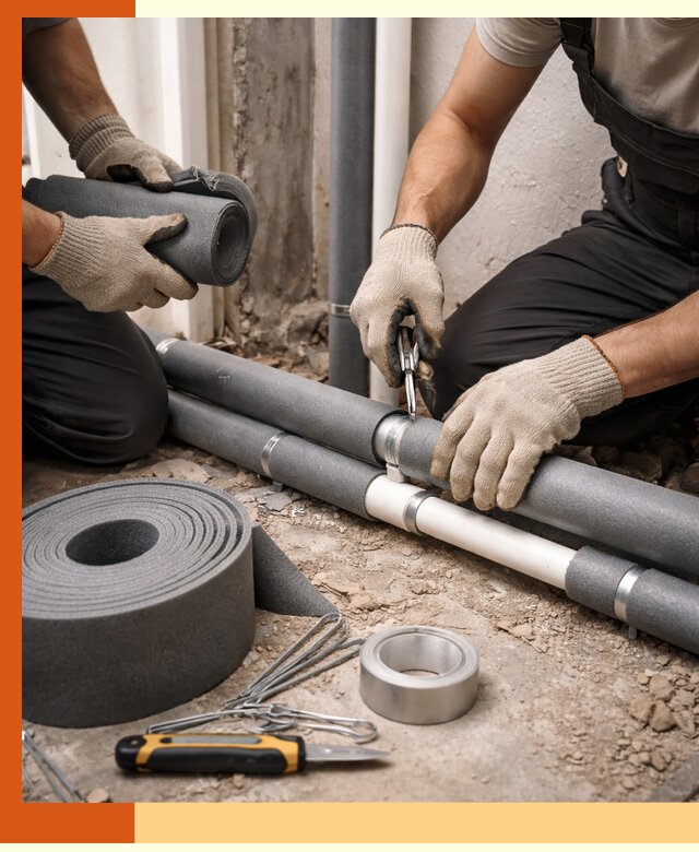 Утепление труб водоснабжения в мирном — монтаж и защита сети