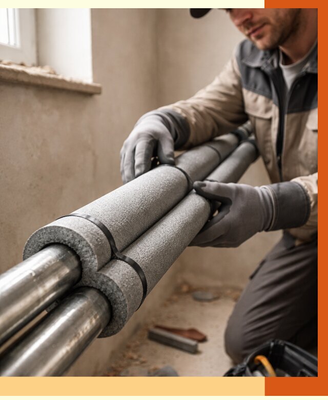 Утепление труб отопления в мирном от 2881 руб. за м² — услуги под ключ | ТепломастерМир