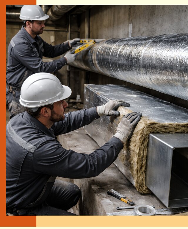 Профессиональное утепление воздуховодов и теплоизоляция в мирном