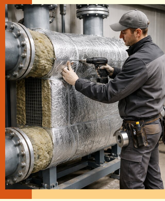 Утепление теплообменника в мирном — профессиональная теплоизоляция оборудования