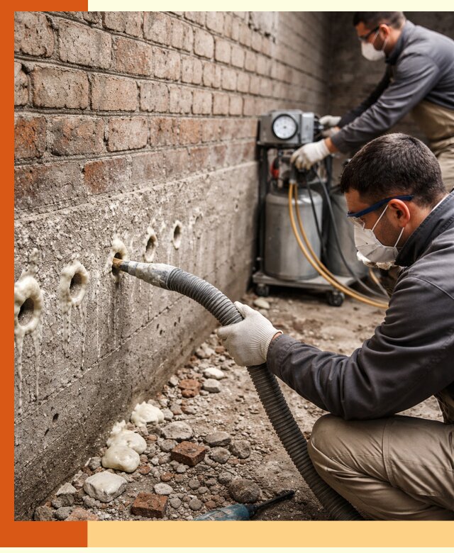 Заполнение колодцевой кладки ППУ в мирном быстро и герметично