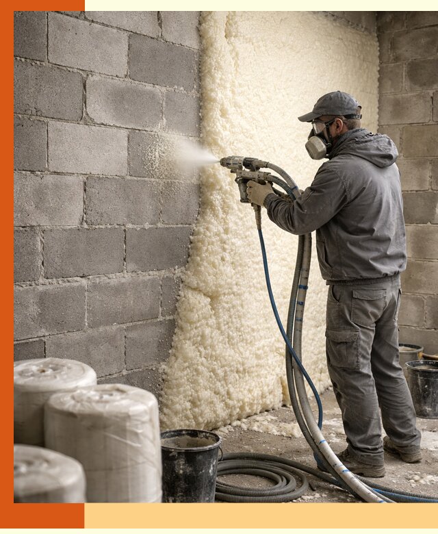 Утепление блочной стены ППУ в мирном качественно и надёжно