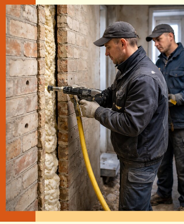 Межстеновое утепление пенополиуретаном в мирном