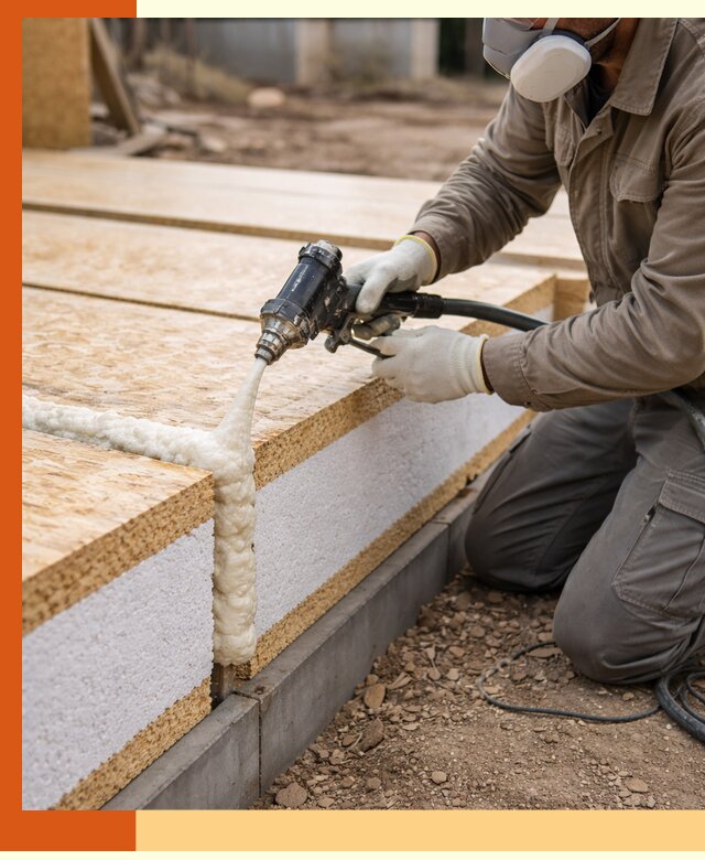 Утепление СИП-панелей пенополиуретаном (ППУ) в мирном