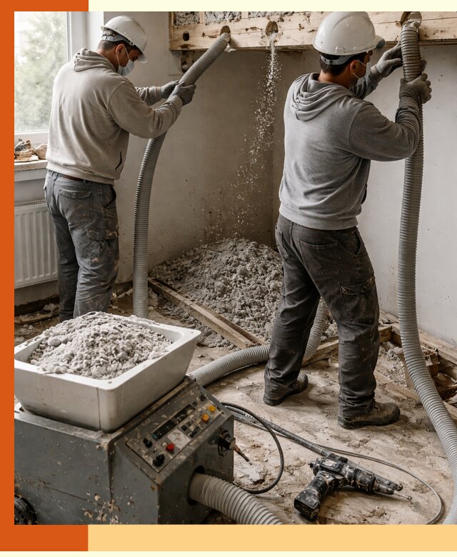 Заполнение пустот перекрытий пеной и наполнителями в мирном