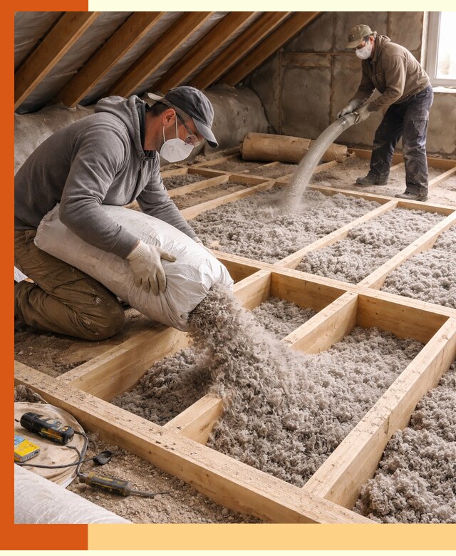 Заполнение полостей чердачного перекрытия в мирном качественно и надёжно