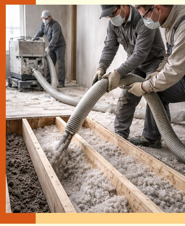 Заполнение полостей межэтажного перекрытия в мирном эффективно и герметично