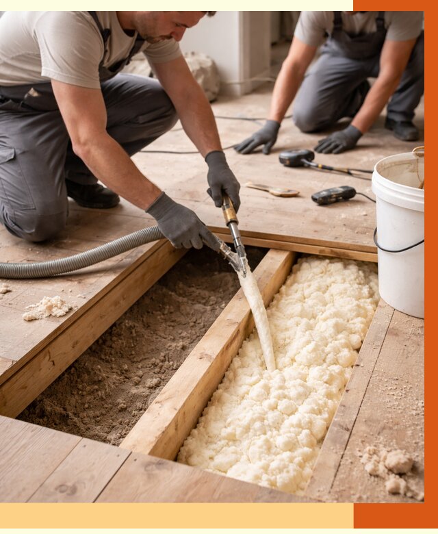 Заполнение пустот пола в мирном от 2729 руб. — утепление пустот пола под ключ | ТепломастерМир