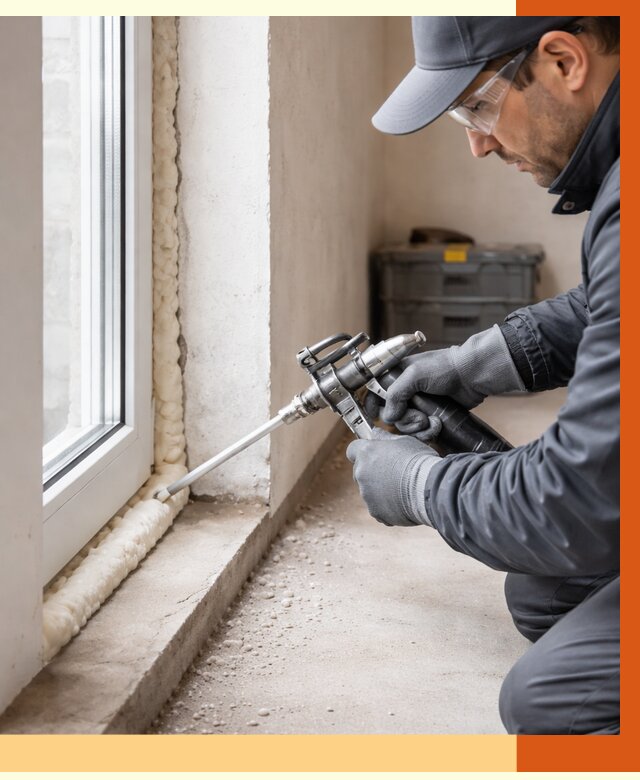 Герметизация стыков ППУ в мирном от 1668 руб. за м2 — утепление примыканий под ключ | ТепломастерМир