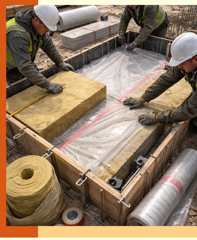 Теплоизоляция опалубки для строительства в мирном