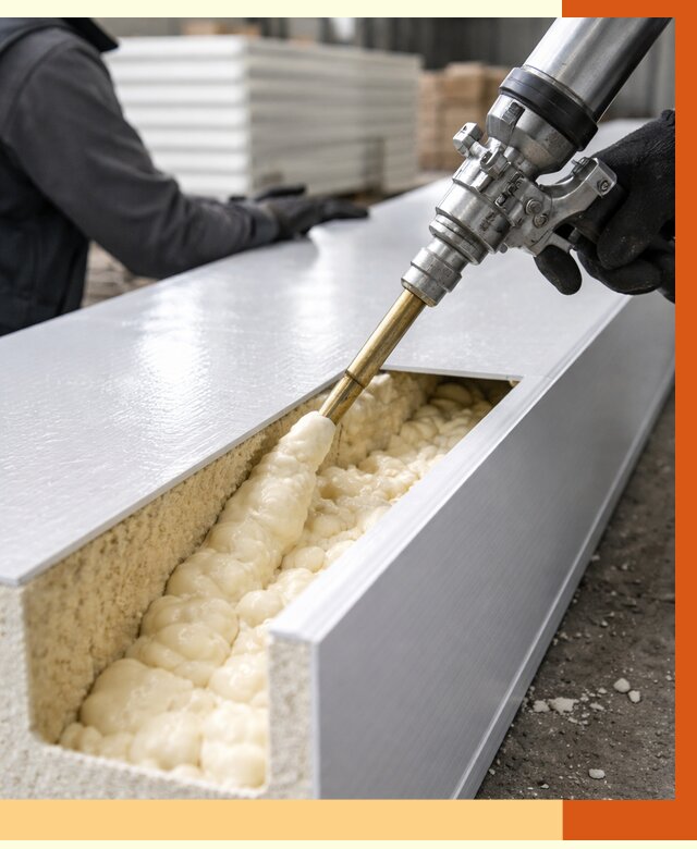 Заполнение пустот холодильных панелей в мирном от 7582 руб. | ТепломастерМир