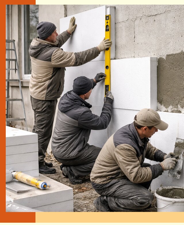 Утепление пенопластом наружных стен и фасадов в мирном