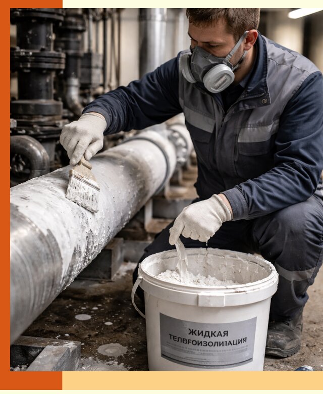 Утепление оборудования жидкой теплоизоляцией в мирном