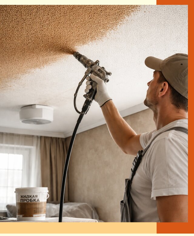 Утепление потолка жидкой пробкой в мирном от 3538 руб. | ТепломастерМир