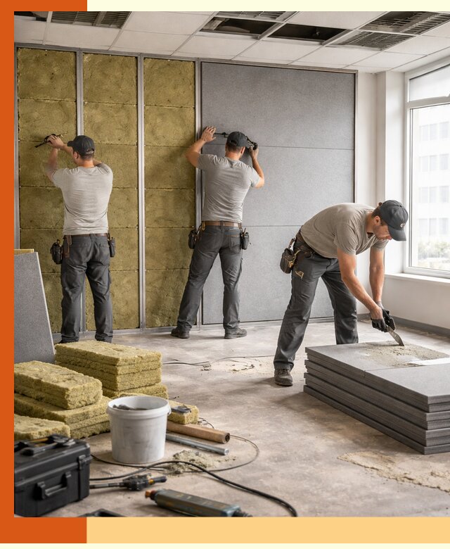 Профессиональная шумоизоляция офисов в мирном для комфорта сотрудников