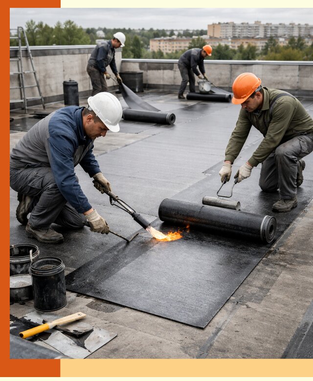 Профессиональная гидроизоляция плоской кровли в мирном