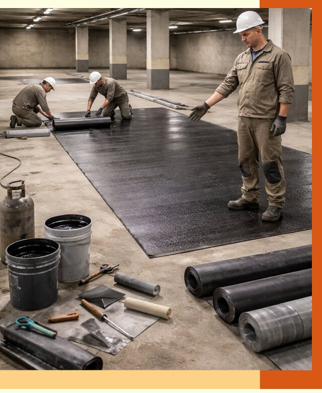 Гидроизоляция паркинга в мирном от 1213 руб/м² — профессиональная защита | ТепломастерМир