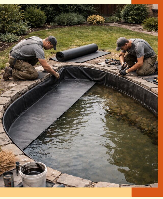 Гидроизоляция пруда в мирном от 15164 руб. под ключ | ТепломастерМир профессионально