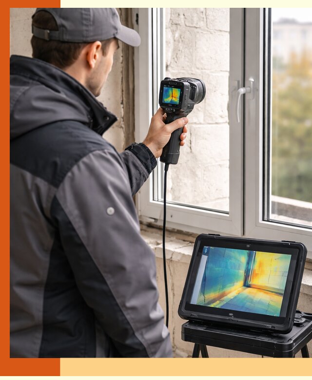 Тепловизионное обследование дома в мирном для выявления утечек тепла