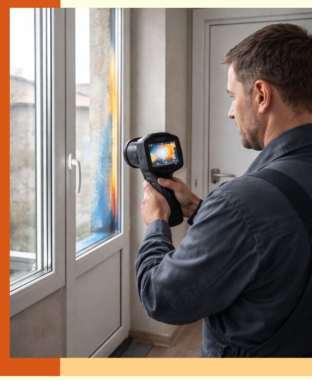 Тепловизионное обследование окон и дверей в мирном