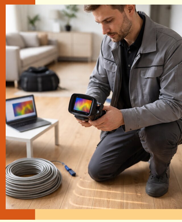 Тепловизионное обследование тёплого пола в мирном для точной диагностики