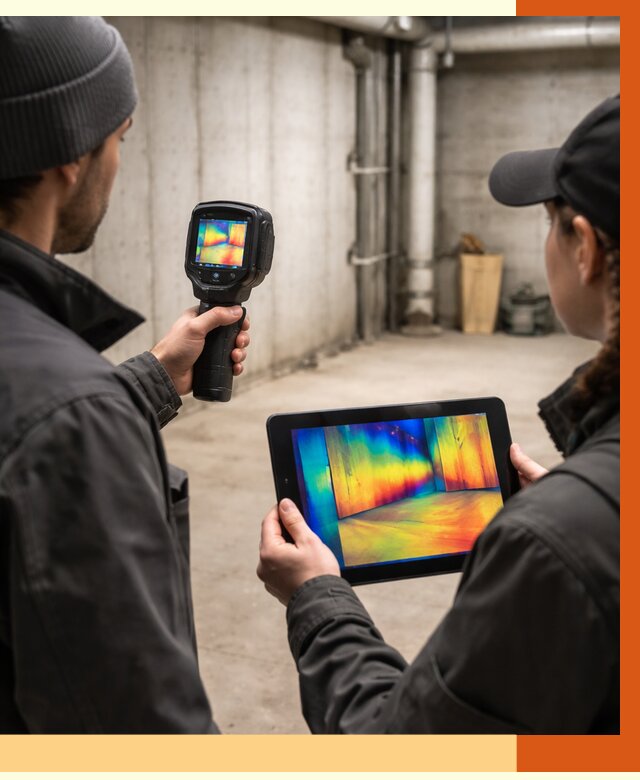 Тепловизионное обследование подвала в мирном от 4549 руб. — проверка гидроизоляции | ТепломастерМир