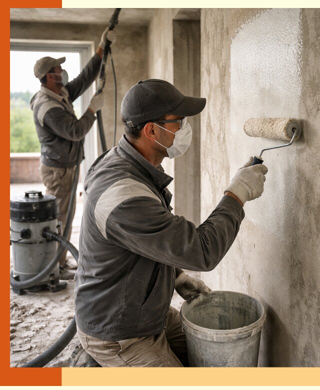 Подготовка поверхности под напыление утеплителя в мирном