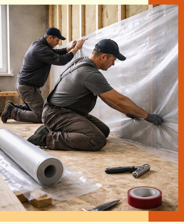 Монтаж пароизоляции в мирном от 2527 руб. — установка и укладка под ключ | ТепломастерМир